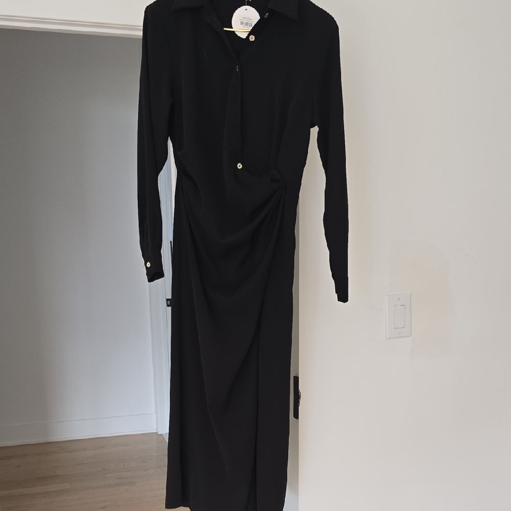 Easel Black Long Sleeve Dress